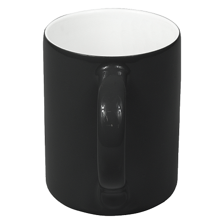 Кружка фарфоровая Casa Grande Magnolia Varnish, глянцевая, черная/белая, 350 мл