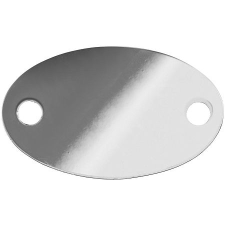 Шильдик металлический Alfa Oval, серебристый глянцевый