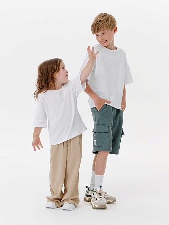 Футболка детская оверсайз Teezer, белая, размер 6 лет (110-116 см)