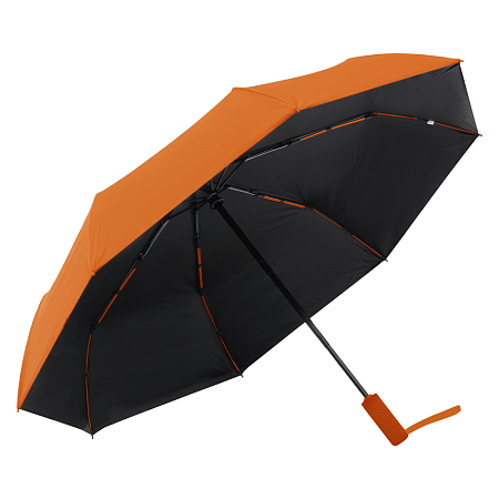 Зонт складной автоматический Forest Nautilus Bicolour диаметр 117 см, оранжевый/черный, в подарочной коробке  