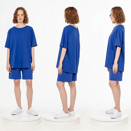 Футболка унисекс оверсайз T2, синяя, размер XS/S