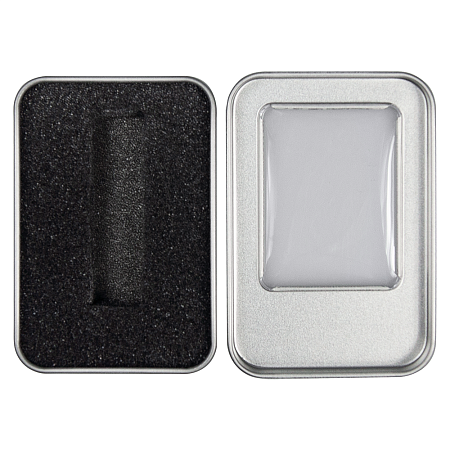 Футляр для флеш накопителя металлический, размер 6*9,5 см, серебристый