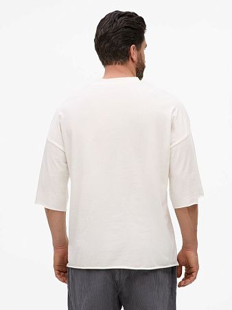 Футболка унисекс оверсайз T1, молочно-белая, размер M/L