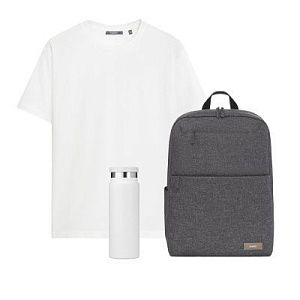 Набор с одеждой Крис (KRIS) (футболка, рюкзак, бутылка), белый, XS