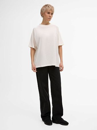 Футболка унисекс оверсайз T2, молочно-белая, размер M/L