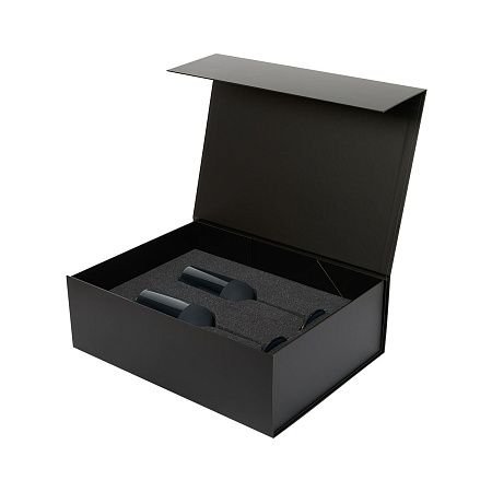 Подарочный набор 2 бокала для шампанского Sapphire в черной коробке