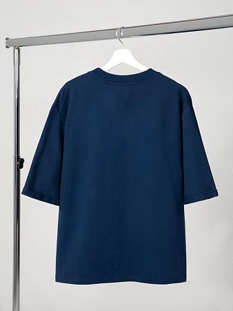 Футболка оверсайз унисекс Kosmos 2.0, темно-синяя, размер XL/2XL