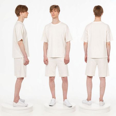 Футболка унисекс оверсайз T3, молочно-белая, размер XL/2XL