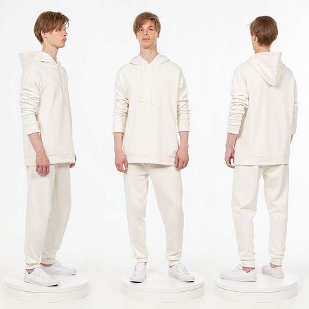 Худи унисекс H2, молочно-белое, размер XS/S