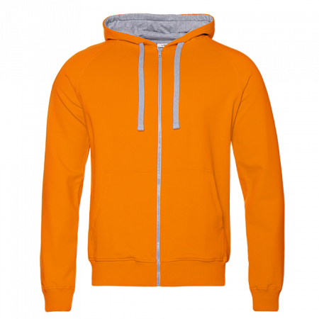 Толстовка мужская STAN с капюшоном на молнии футер без начёса 260, 61, Оранжевый,  (28/1)  (54/XXL)