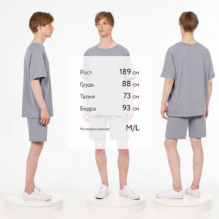 Футболка унисекс оверсайз T2, серая, размер XS/S