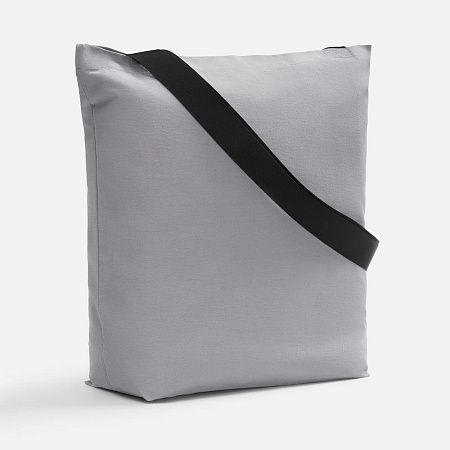 Шопер B5, серый с широкими черными ручками