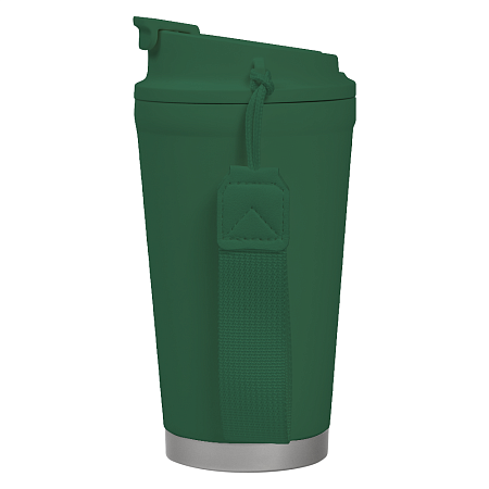 Термокружка Alba металлическая, 410 мл, зеленая с серебром