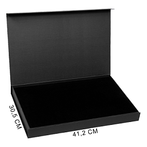 Подарочная коробка, размер 41,2*30,5*4,3 см, Solution Prestige Skyline Fabrique с магнитным клапаном, черная, с черным ложементом
