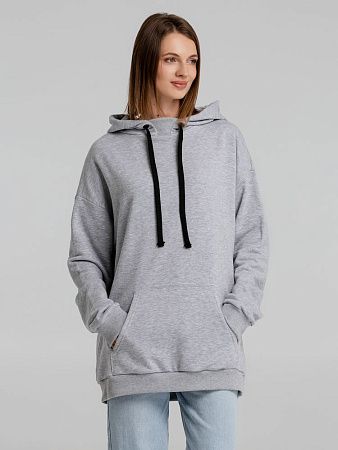 Худи оверсайз «Чистая соль», серый меланж, размер XS/S