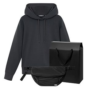 Набор с одеждой ALEX (худи, поясная сумка), черный, XL