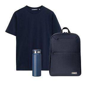 Набор с одеждой Крис (KRIS) (футболка, рюкзак, бутылка),синий, XS