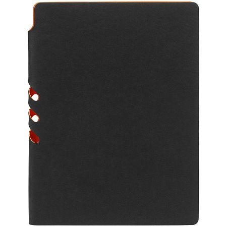 Ежедневник Flexpen Black, недатированный, черный со светло-оранжевым