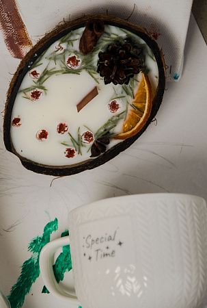 Подарочный набор «Баунти»: свеча, кружка, маршмеллоу, горячий шоколад