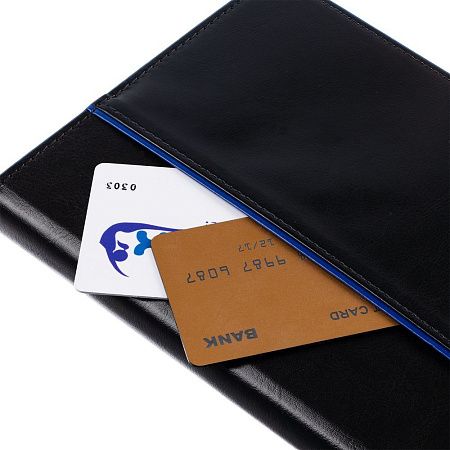 Ежедневник Alanis, недатированный, черный с синим