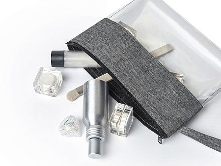 Прозрачная косметичка «Leony» из ПВХ и ткани