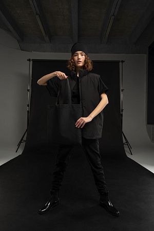 Шопер B4, черный с черными ручками