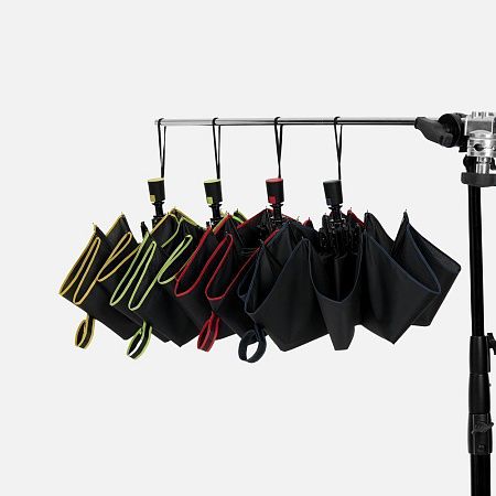 Зонт складной Edgeline, черный с красным