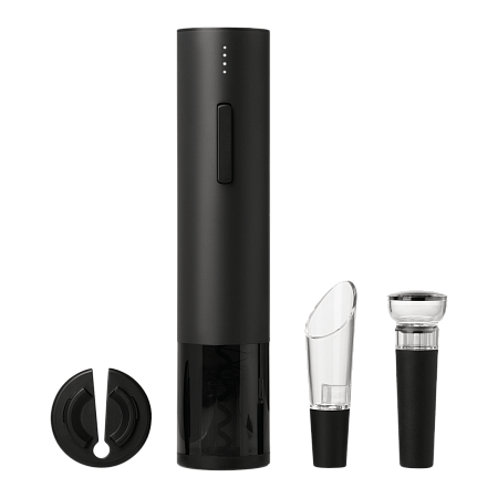 Набор для вина с электрическим штопором Sacramento, черный