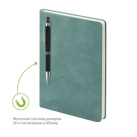 Ежедневник Stella недатированный с магнитом на обложке, бирюзовый