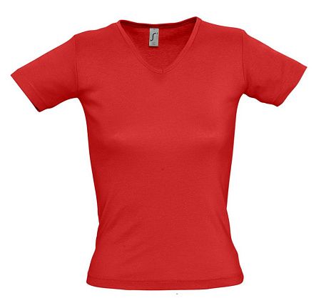 Футболка женская Lady 220 с V-образным вырезом, красная, размер L