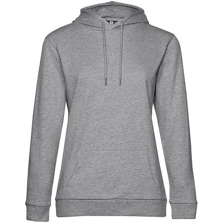 Толстовка с капюшоном женская Hoodie, серый меланж, размер 3XL
