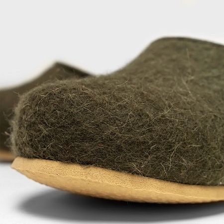 Домашние валенки Wild, зеленые (олива), размер 47