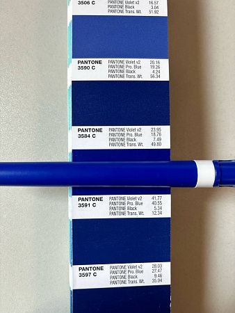 Ручка шариковая пластиковая Ravena Color синяя/белая