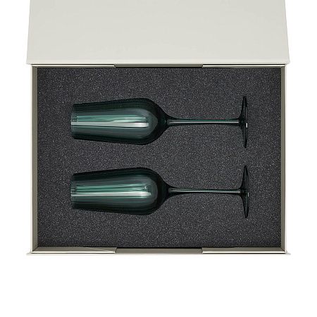 Подарочный набор 2 бокала для шампанского Капри (Capri) в серой коробке