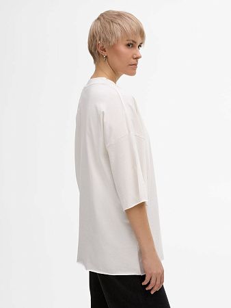 Футболка унисекс оверсайз T1, молочно-белая, размер M/L