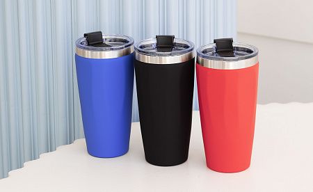 Термостакан "Calypso" 500 мл, покрытие soft touch, черный #