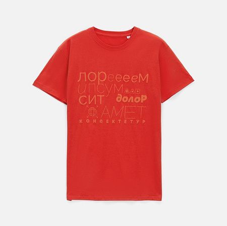 Футболка унисекс T-bolka 140, красная, размер L