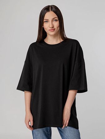 Футболка унисекс оверсайз Crosstown, черная, размер M