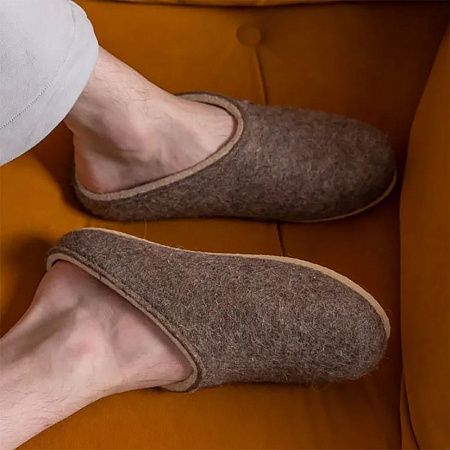 Домашние валенки Step, серо-коричневые (натуральные), размер 39