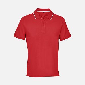 Рубашка поло унисекс Palermo, красная с белым, размер 3XL