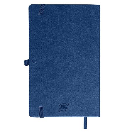 Бизнес-блокнот "Justy", 130*210 мм, темно-синий,  тв. обложка,  резинка 7 мм, блок-линейка