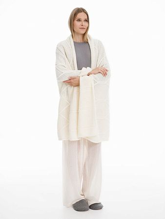 Плед Curve Verve, молочно-белый