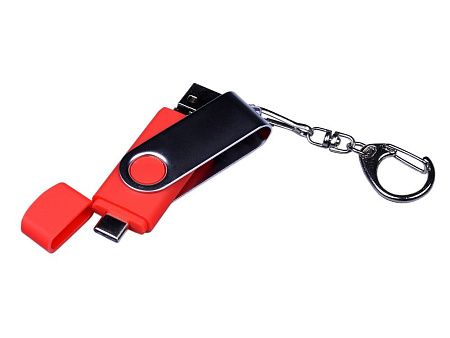 USB 3.0/micro USB/Type-C- флешка на 32 Гб с поворотным механизмом