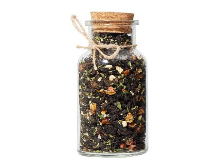 Чай черный с соком ананаса, клубникой, мятой, медом и лимоном, мини