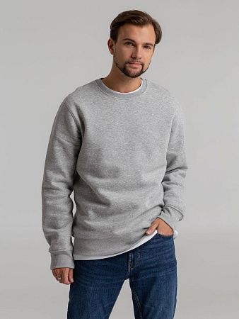 Свитшот унисекс King, серый меланж, размер S