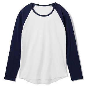 Футболка женская с длинным рукавом Milky Lsl, белая с темно-синим, размер XXL