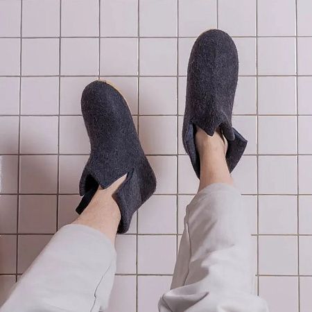 Домашние валенки Wild, темно-синие (клякса), размер 45