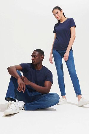 Футболка унисекс Regent 150, синяя (джинс), размер XXL