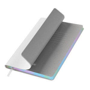 Ежедневник Galaxy недатированный, гибкая обложка, срез голограф. фольга, белый