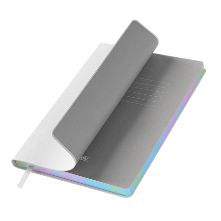 Ежедневник Galaxy недатированный, гибкая обложка, срез голограф. фольга, белый